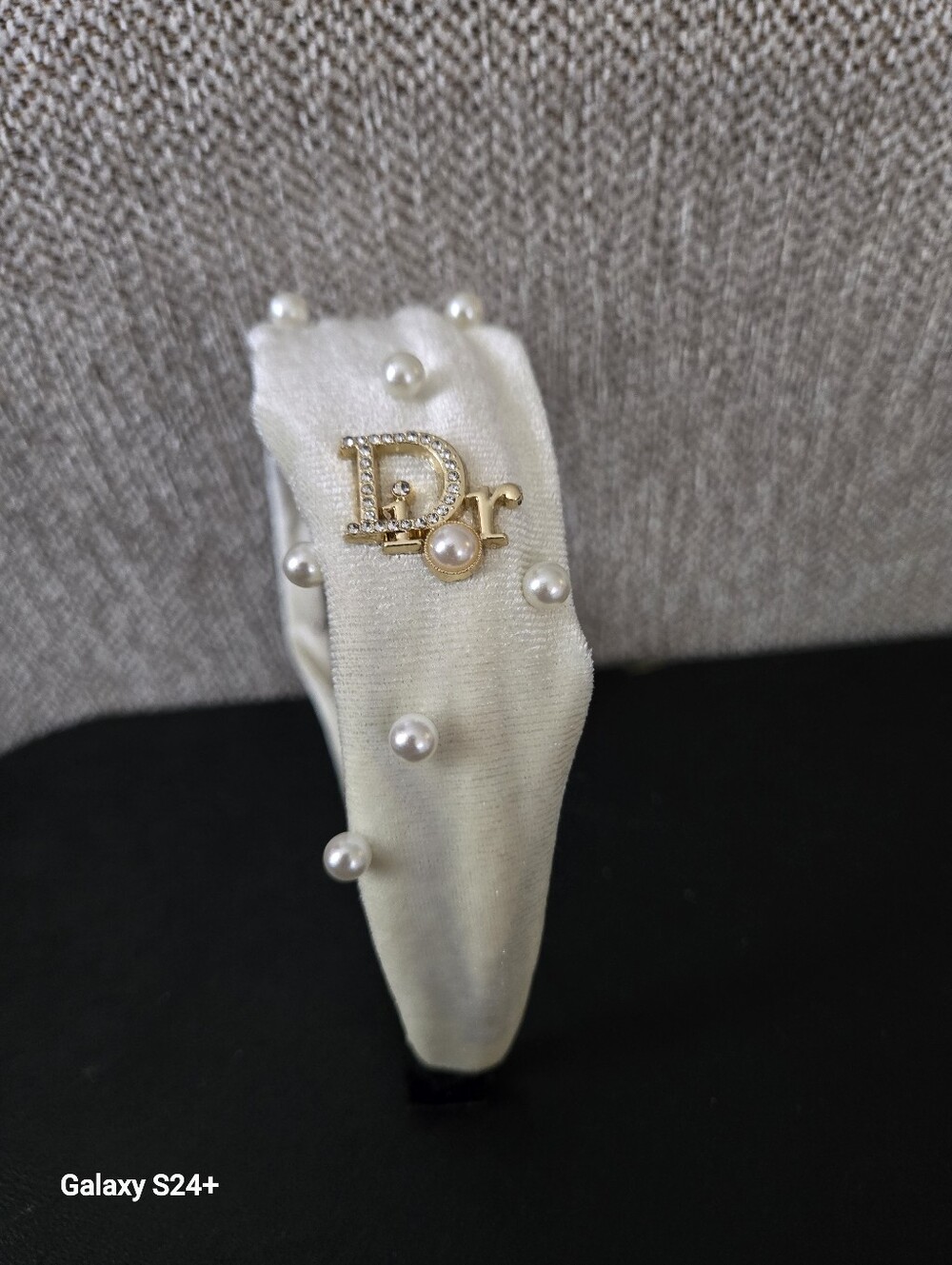 ✨️FASHION HEADBAND PEARL LACE CREAM